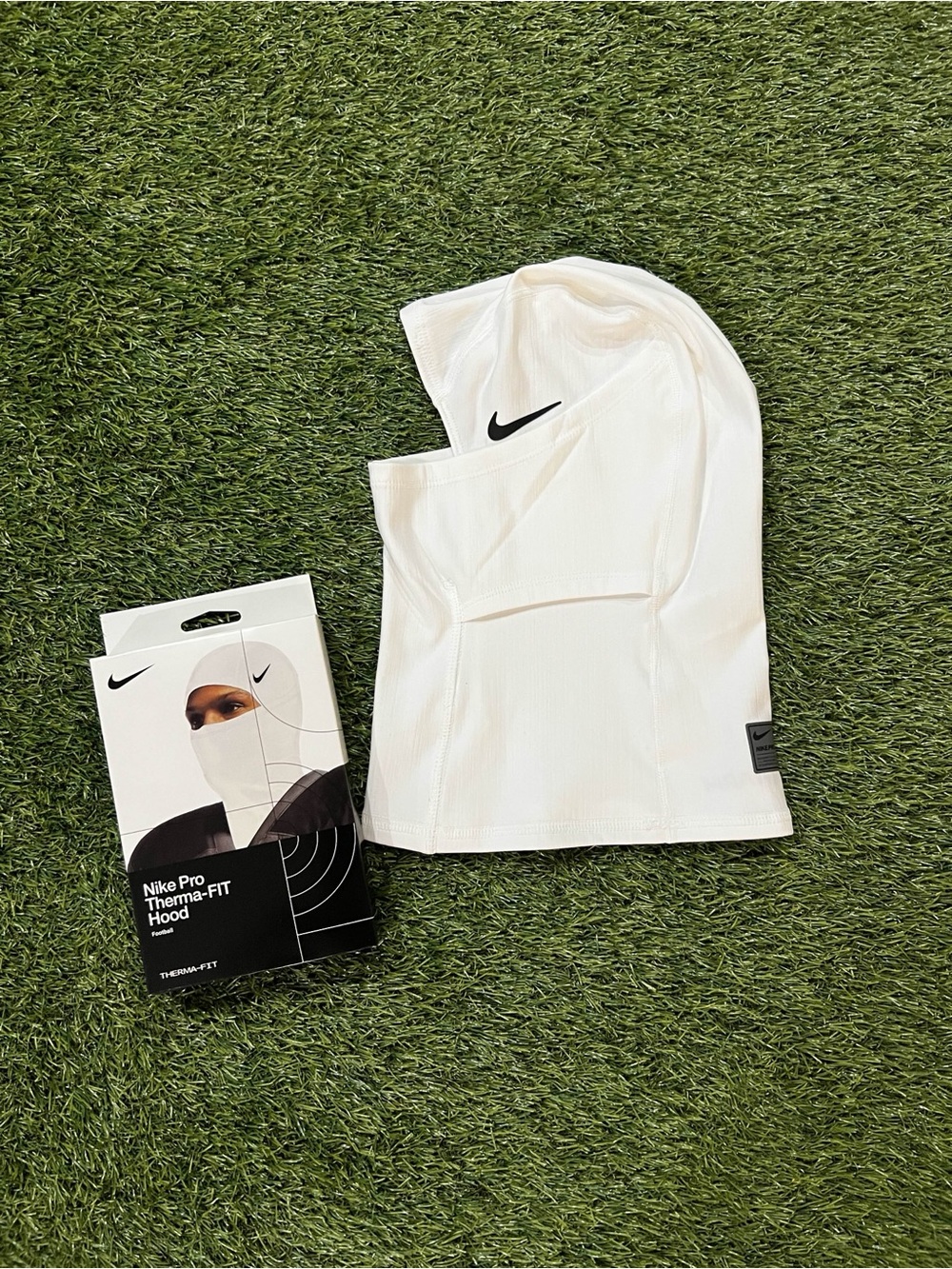 Nike White Performance Balaclava Hood with Swoosh